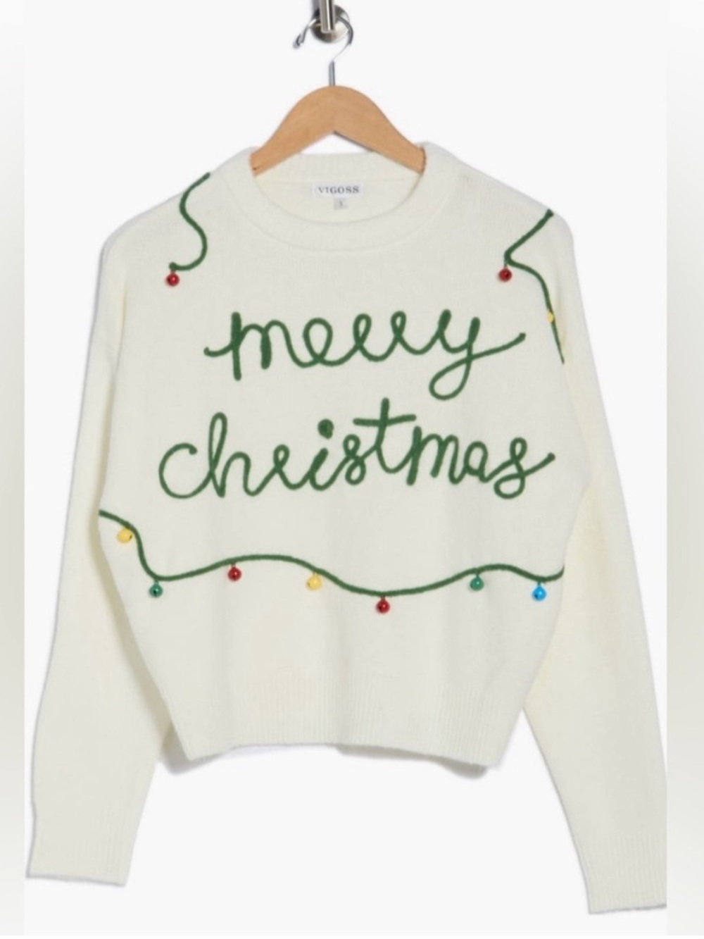 NWT Vigoss Merry Christmas Jingle Bells Sweater - M